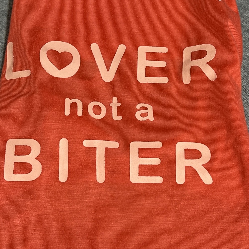 Boots & Barkley Tank Tops "Lover Not A Biter" Pinkish Red X Large Tank Top